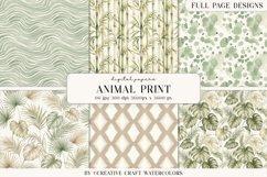 Animal Print Watercolor Digital Papers Backgrounds Product Image 1