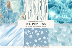 Ice Princess Vintage Seamless Patterns Winter Digital Paper Product Image 1