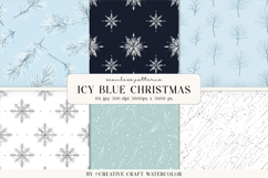 Icy Blue Christmas Seamless Patterns Winter Digital Paper Product Image 1