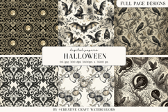 Gothic Halloween Digital Papers, Vintage Spooky Scrapbook Product Image 1