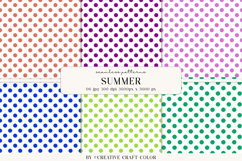 Summer Polka Dots Seamless Patterns, Digital Paper Product Image 1