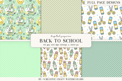 Back to School Digital Papers, watercolor scrapbook designs Product Image 1