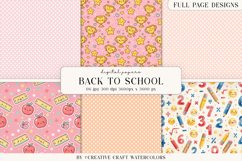Back to School Digital Papers, watercolor scrapbook designs Product Image 1