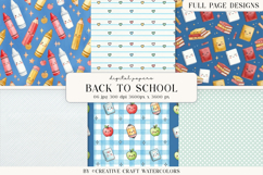 Back to School Digital Papers, watercolor scrapbook designs Product Image 1