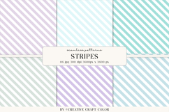 Pastel Diagonal Stripes Seamless Patterns, Digital Paper Product Image 1