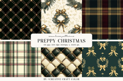Preppy Christmas Seamless Patterns, Vintage Digital Paper Product Image 1