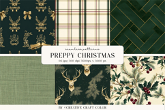 Preppy Christmas Seamless Patterns, Vintage Digital Paper Product Image 1