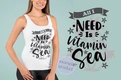 Vitamin Sea Summer Tropical Beach Funny Quote Palm Trees 