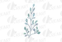 Viva Magenta watercolor flowers green leaves wedding clipart Product Image 17