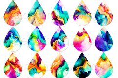 Alcohol and Ink Earrings, Abstract Teardrop Earring Designs Product Image 2
