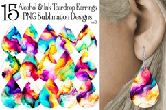 Alcohol and Ink Earrings, Abstract Teardrop Earring Designs Product Image 1