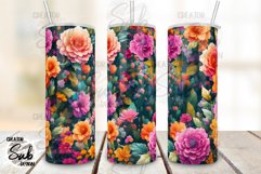 Vivid Color Flower Seamless Tumbler PNG Sublimation Product Image 2