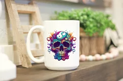 Kawai vivid color skull SVG, colorful skull clipart Product Image 3
