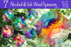 Vivid Gradient Alcohol Ink Wind Spinners Sublimation Designs Product Image 1