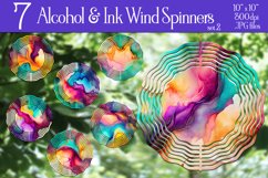 Vivid Gradient Alcohol Ink Wind Spinners Sublimation Designs Product Image 1