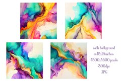 Vivid Watercolor Backgrounds, 15x15 Alcohol and Ink Papers Product Image 2