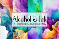 Vivid Watercolor Backgrounds, 15x15 Alcohol and Ink Papers Product Image 1