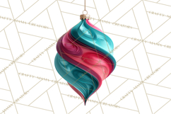 Neon Christmas Ornaments Clipart, Vivid Holiday Decor Png Product Image 3