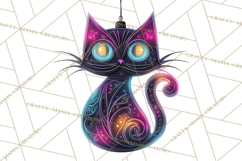 Neon Christmas Ornaments Clipart, Vivid Holiday Decor Png Product Image 3