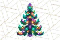 Neon Christmas Ornaments Clipart, Vivid Holiday Decor Png Product Image 4