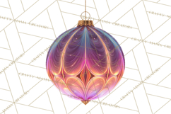 Neon Christmas Ornaments Clipart, Vivid Holiday Decor Png Product Image 3