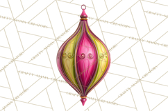 Neon Christmas Ornaments Clipart, Vivid Holiday Decor Png Product Image 5