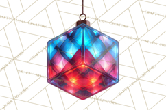 Neon Christmas Ornaments Clipart, Vivid Holiday Decor Png Product Image 5