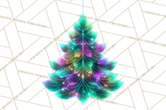 Neon Christmas Ornaments Clipart, Vivid Holiday Decor Png Product Image 2