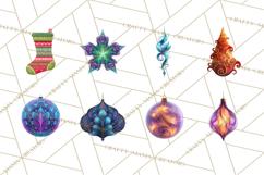 Neon Christmas Ornaments Clipart, Vivid Holiday Decor Png Product Image 4