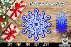 Snowflake 3d premium paper cut SVG, layered snowflake. Product Image 1