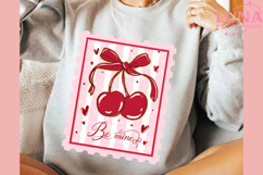 Valentine be mine Coquette Cherry Bow PNG Product Image 3