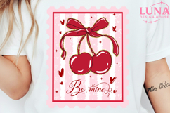 Valentine be mine Coquette Cherry Bow PNG Product Image 4