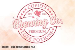 Cupid Brewing Co PNG, Retro Valentine Sublimation, Cupid PNG Product Image 1