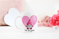 Love you Gnomie Valentines Day watercolor sublimation design Product Image 5