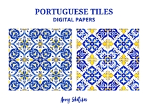 4 Portuguese Tiles Azulejos Seamless Pattern Digital Papers Product Image 2