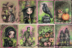 25 Glowing Halloween goth Digital Paper 8.5x11 JPG journa Product Image 2