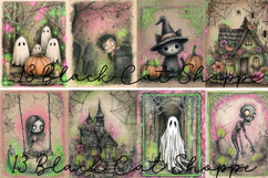 25 Glowing Halloween goth Digital Paper 8.5x11 JPG journa Product Image 3