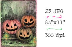 25 Glowing Halloween goth Digital Paper 8.5x11 JPG journa Product Image 5