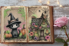 25 Glowing Halloween goth Digital Paper 8.5x11 JPG journa Product Image 1