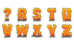 Volcano Flame Doodle Font Fire Lettering ABC PNG SVG Type Product Image 4