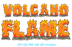 Volcano Flame Doodle Font Fire Lettering ABC PNG SVG Type Product Image 1