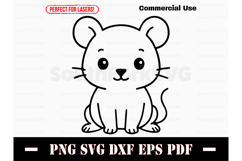 Cute Baby Vole Doodle Design SVG PNG DXF EPS PDF Product Image 1