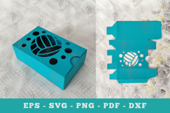 Volleyball Gift Box Papercut Craft SVG Product Image 1