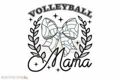 Game Day Volleyball Mama Coquette Bow SVG T-shirt Design Product Image 1