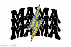 Retro Mom Lightning Bold Volleyball Mama SVG T-shirt Design Product Image 1