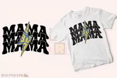 Retro Mom Lightning Bold Volleyball Mama SVG T-shirt Design Product Image 2