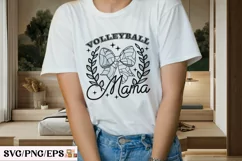 Game Day Volleyball Mama Coquette Bow SVG T-shirt Design Product Image 3