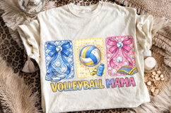 Volleyball Mama PNG, Coquette Bow Volleyball PNG, Sports PNG Product Image 1