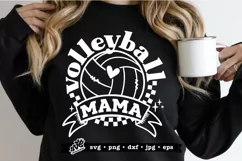 Volleyball Mom SVG | Retro Checkered Volleyball PNG for Mom Product Image 1