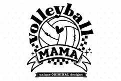 Volleyball Mom SVG | Retro Checkered Volleyball PNG for Mom Product Image 5